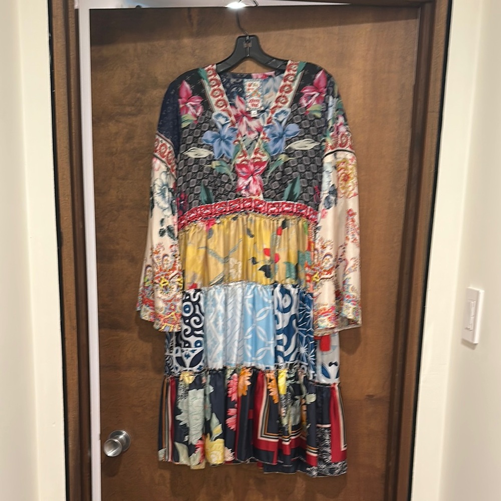 Johnny Was Multicolor Patchwork Dress, Size XS